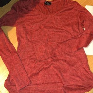 Coral red colored long sleeve shirt